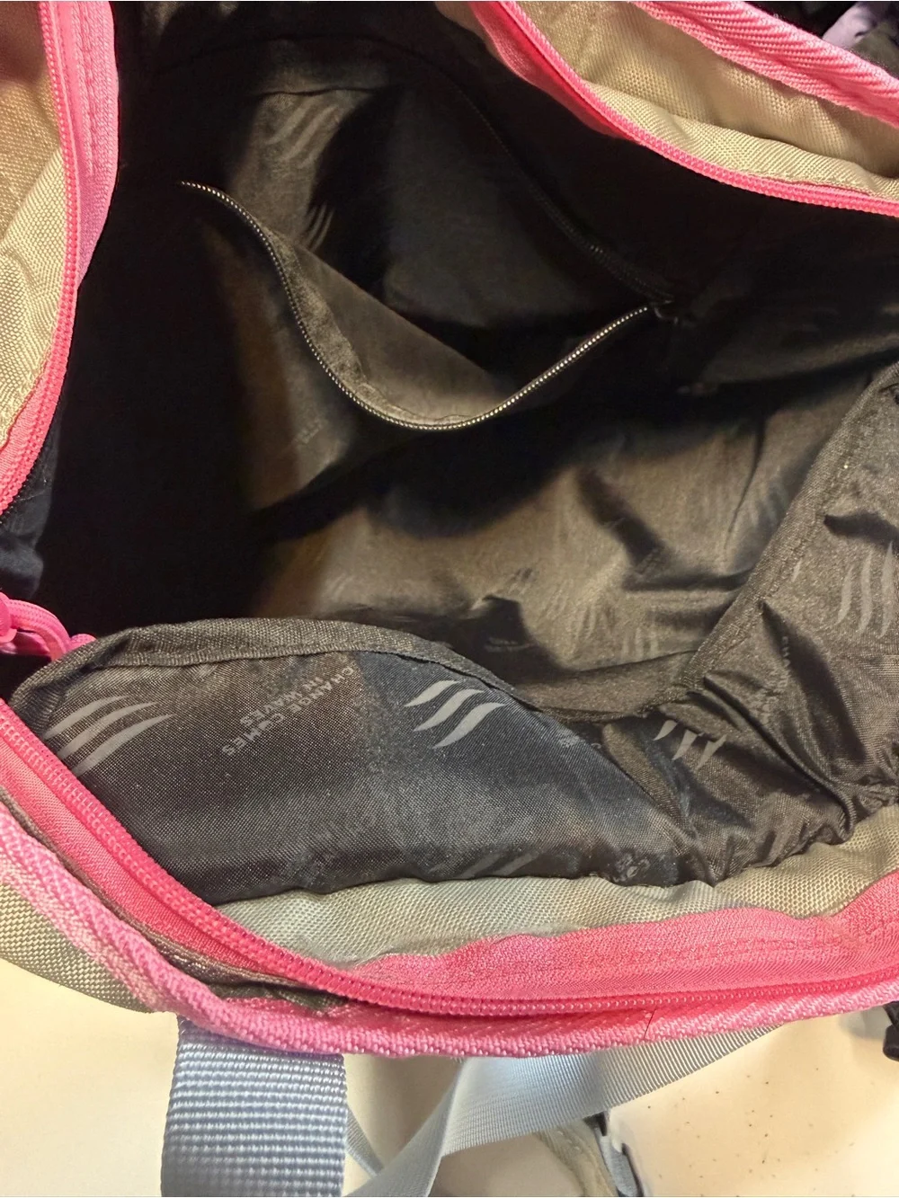 United By Blue Gray Backpack Tote with Pink & Tan Accents